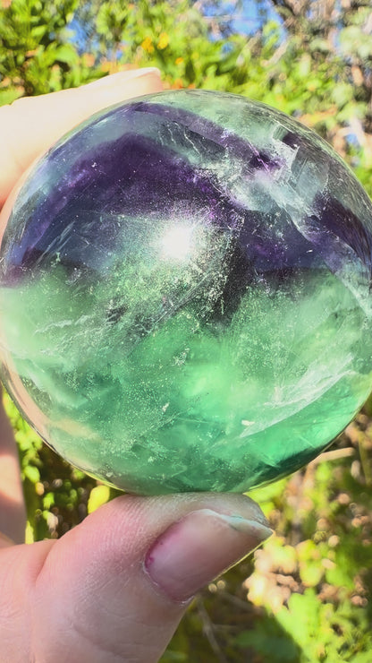 Chevron Fluorite Sphere ✧ Clarity + Alignment