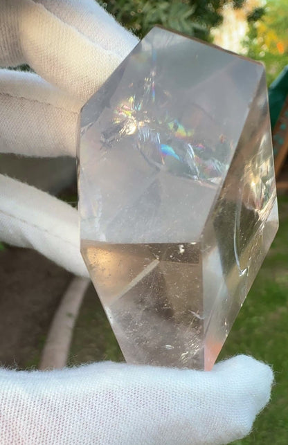 “Smoky Quartz Portal” – with Lepidocrocite, Hematite & Rainbow Inclusions
