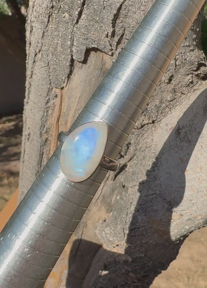 .925 Sterling Silver Moonstone Ring