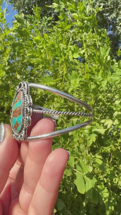 .925 Vintage Turquoise Cuff Bracelet