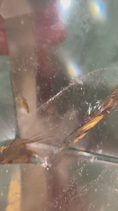 “Smoky Quartz Portal” – with Lepidocrocite, Hematite & Rainbow Inclusions