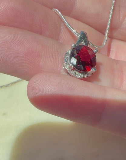 .925 Red Garnet with White Topaz