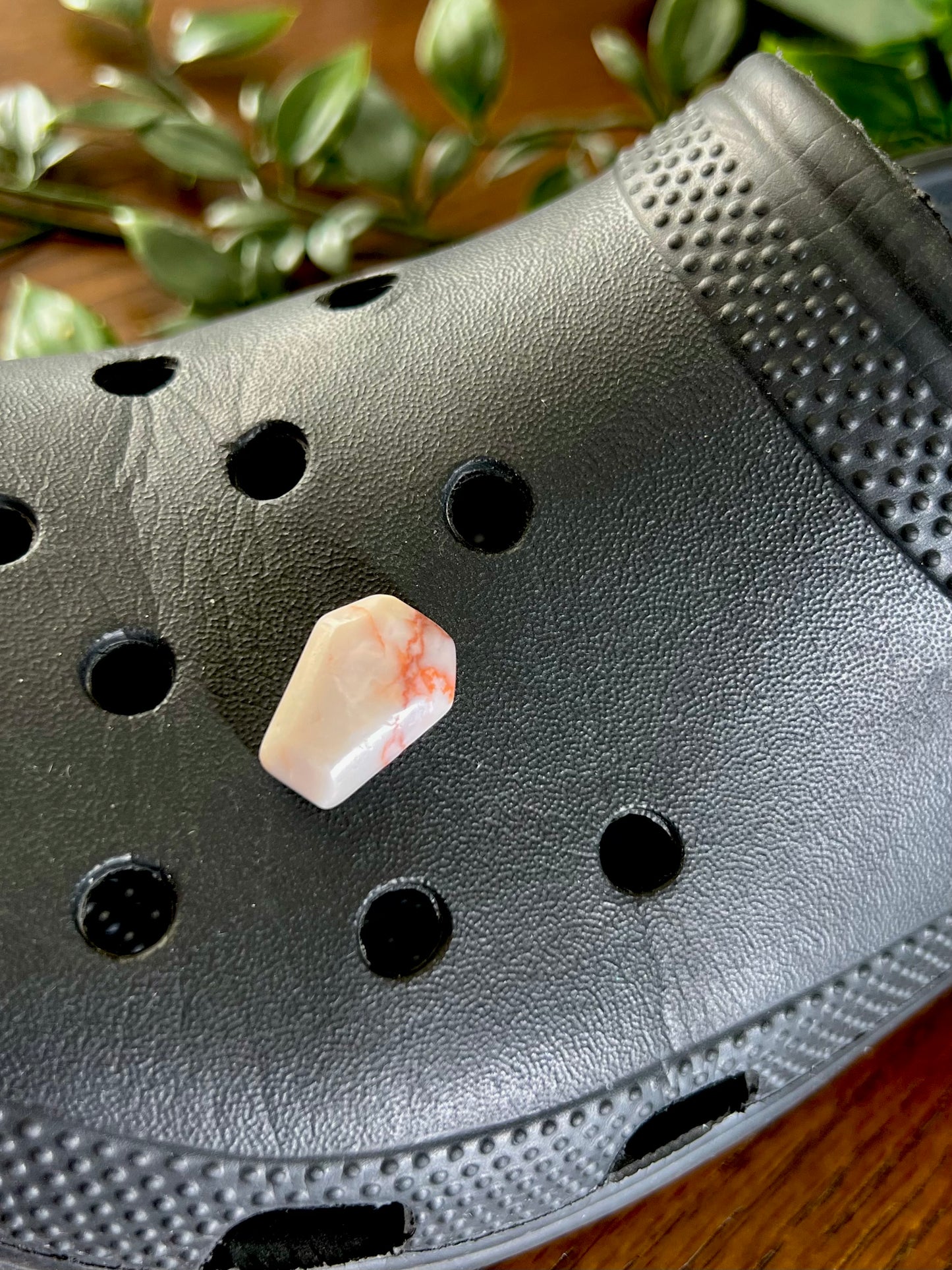 Red Vein Jasper Coffin Croc Charm