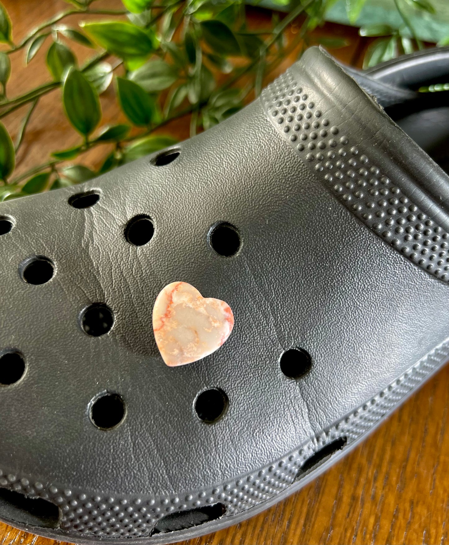 Red Vein Jasper Heart Croc Charm