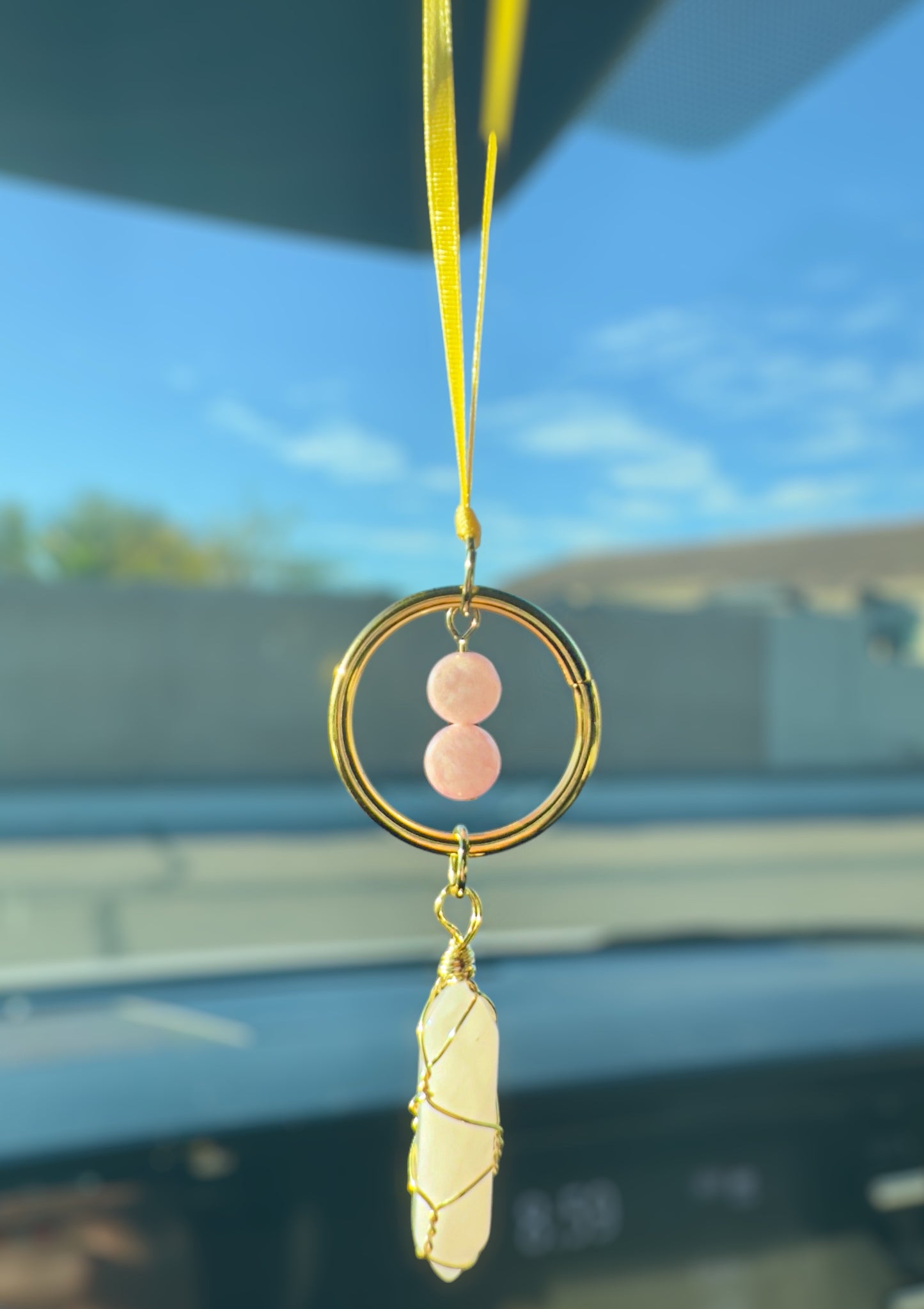 Rose Quartz Car Pendant