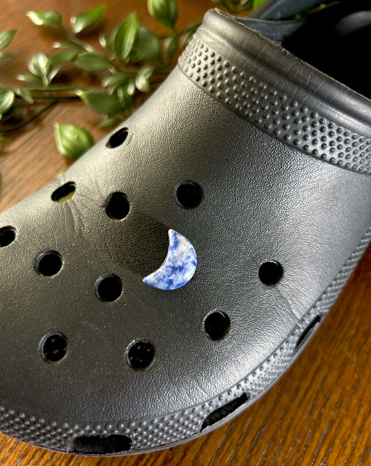 Sodalite Moon Croc Charm