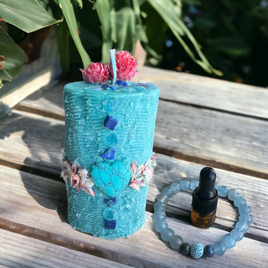 Throat Chakra Candle Bundle