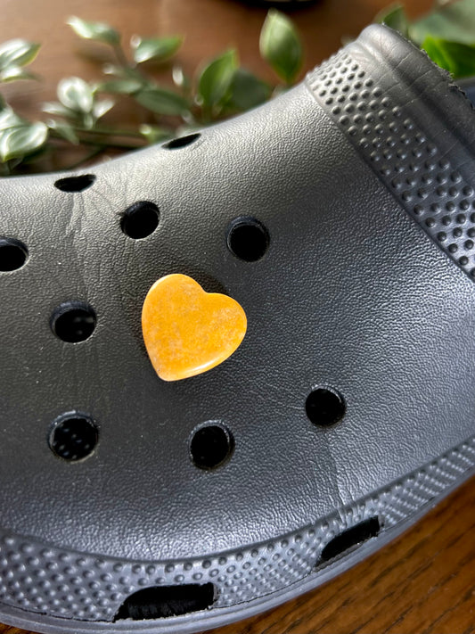 Yellow Aventurine Heart Croc Charm