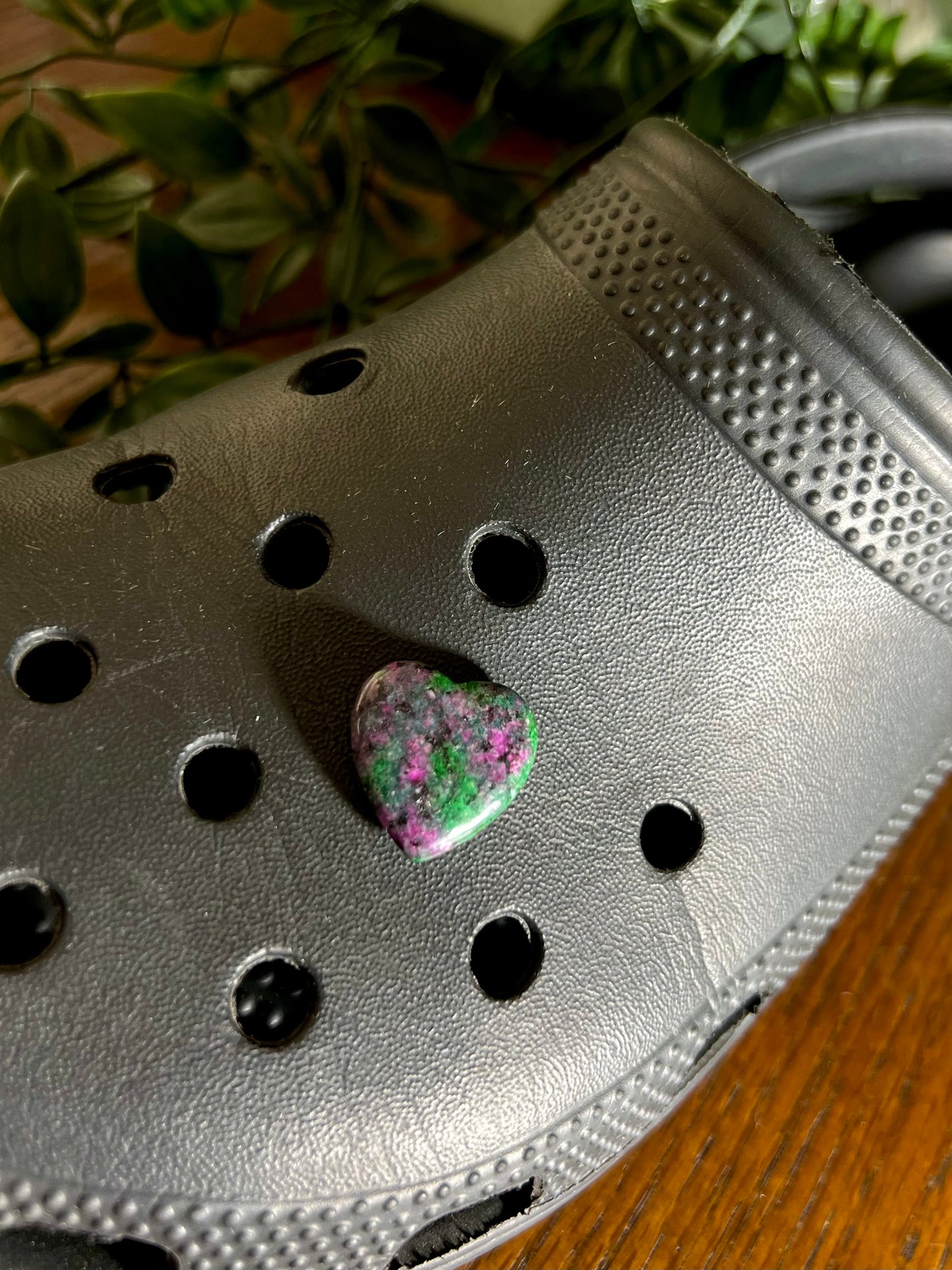 Zoisite Heart Croc charm