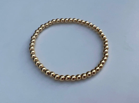 4mm Gold beaded bracelet