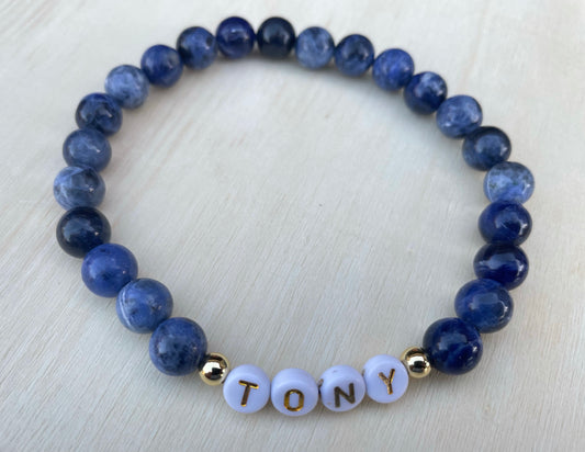 Customizable Healing Bracelet- Sodalite