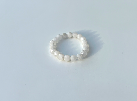 Faceted White Rainbow Moonstone