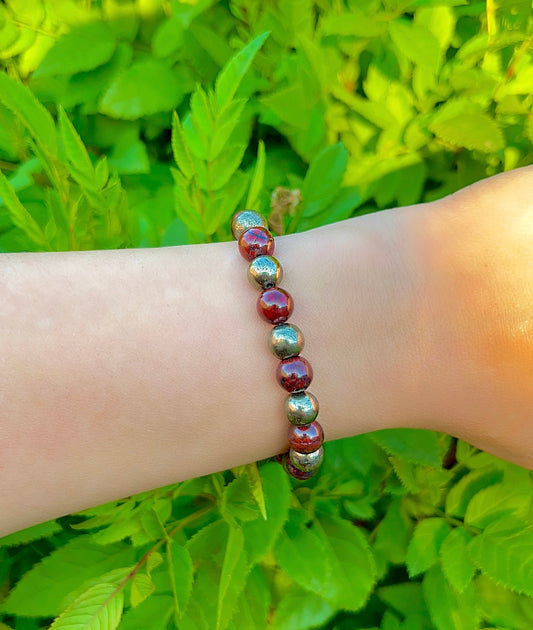 Gold Pyrite and Red Jasper