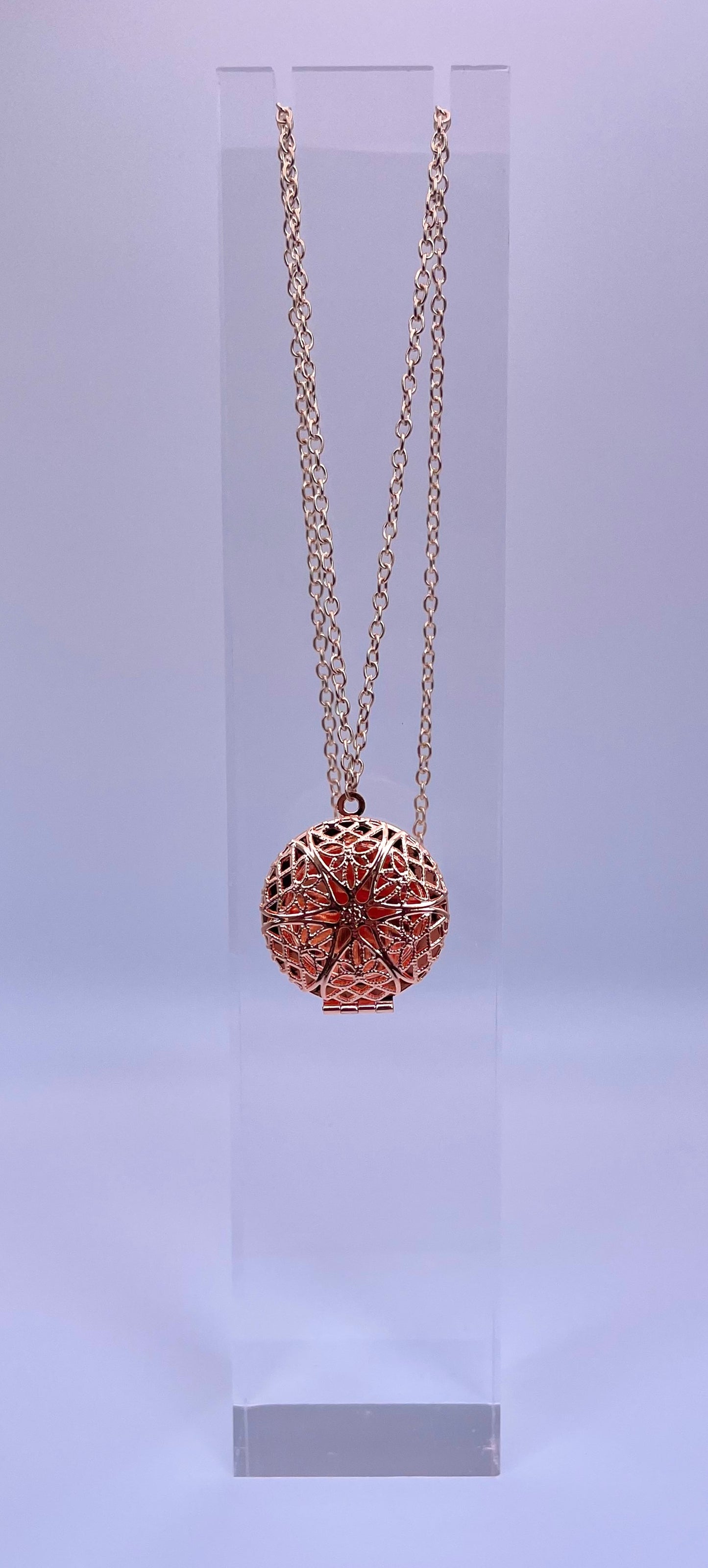 Rose Gold Essential Oil Diffuser Necklace